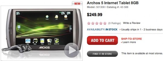 Archos 5 Internet Tablet 8GB