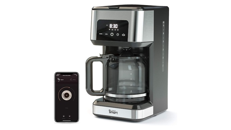 Black and silver coffee maker