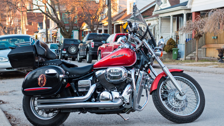 Red honda Shadow Spirit