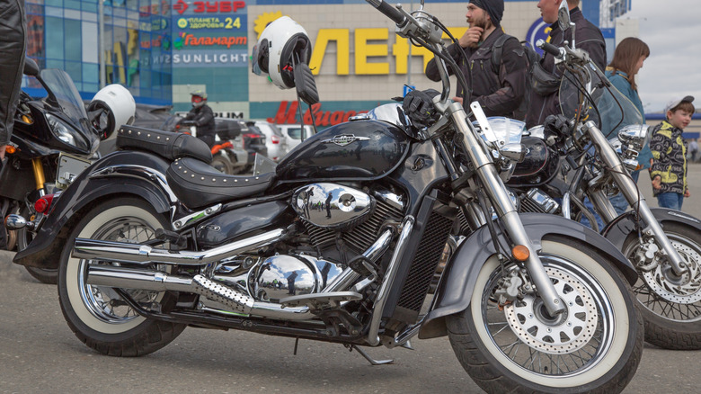 Black Suzuki Boulevard in parking lot