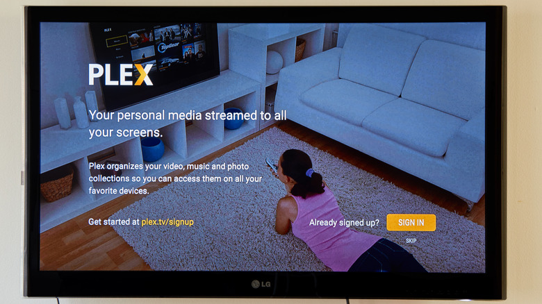 Plex running on a TV