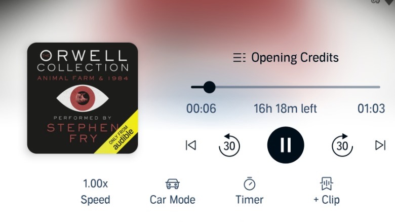 Book playing on Audible