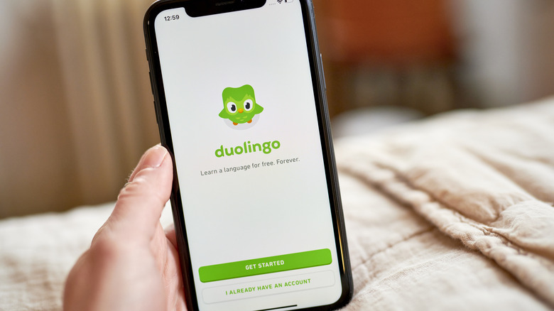 Duolingo on a smartphone