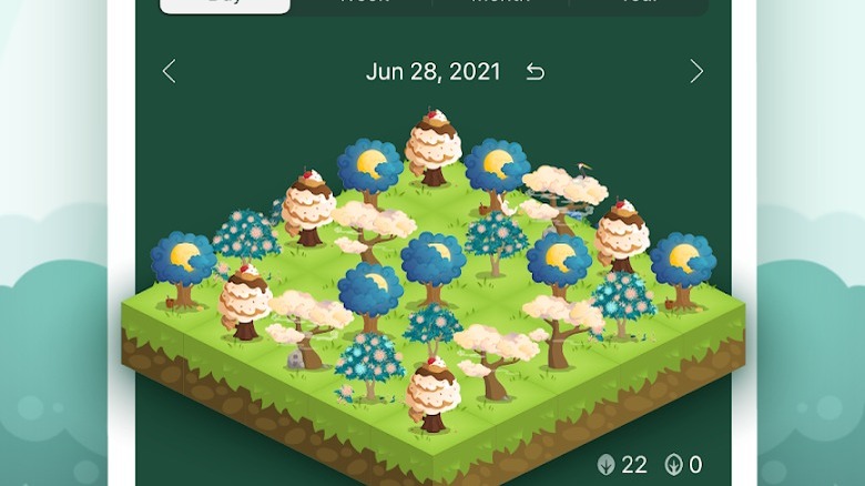 Screenshot from Forest app