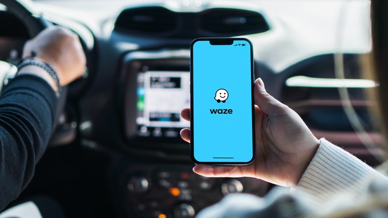 Waze app on a smartphone