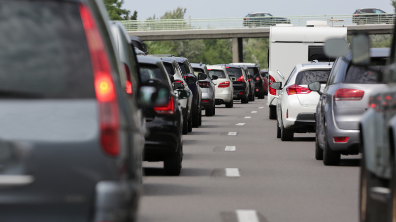 Traffic jam on highway