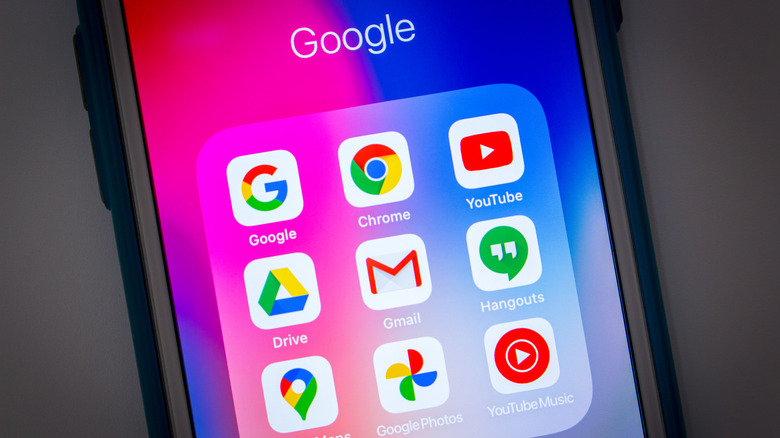 google apps on phone screen