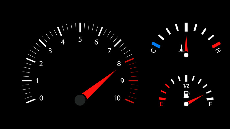 Tachometer at redline RPM