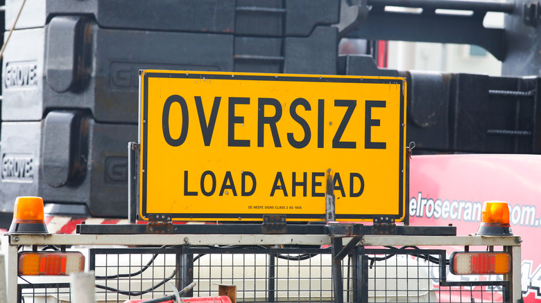 An oversize load sign