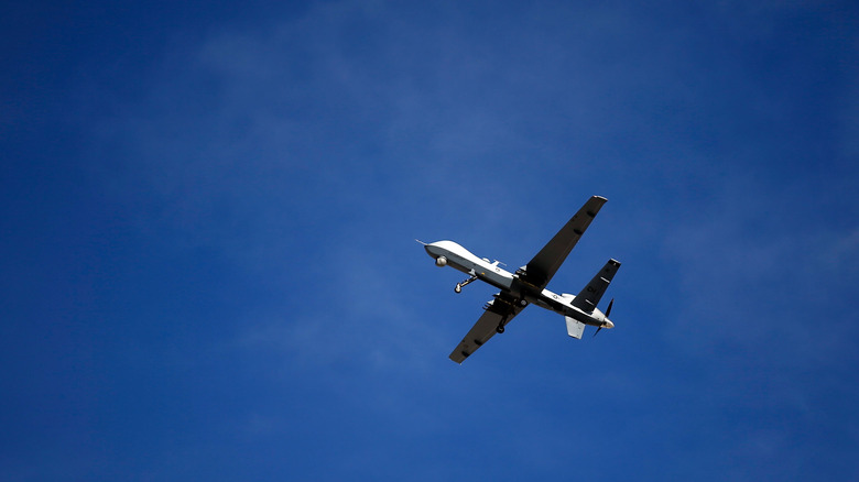 MQ-9 Reaper flying in clear skies