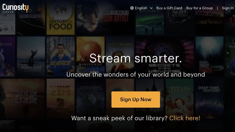 CuriosityStream homepage