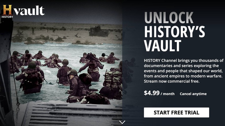 History Vault homepage