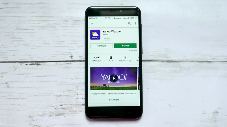 Yahoo Weather in the Play Store