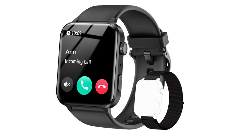 Black smartwatch displaying an incoming call from Ann