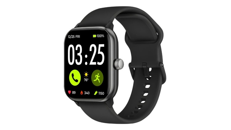 Black smartwatch with matching wristband