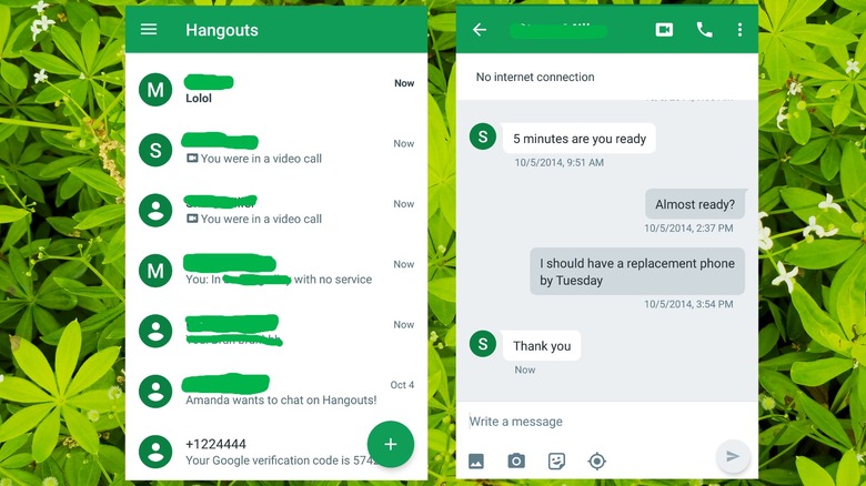 The Hangouts app on Android