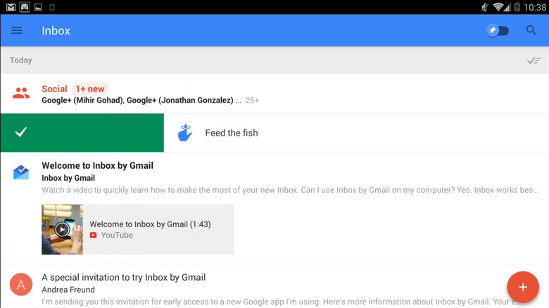 The Google Inbox Android app