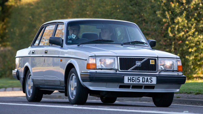 Volvo 240 on the road