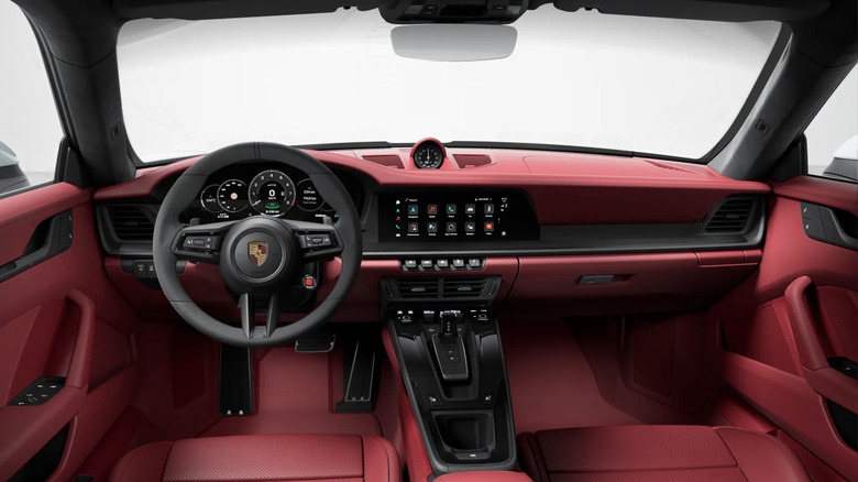 Porsche car red interior