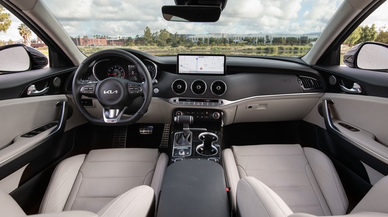 Kia Stinger black and white interior