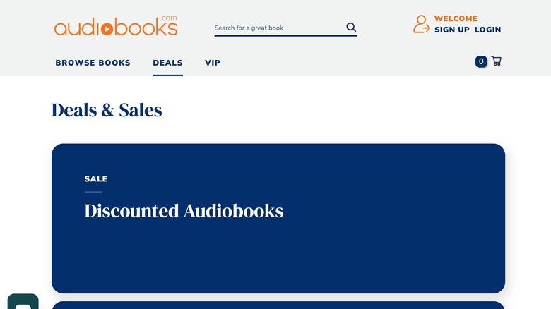 Audiobooks.com homepage