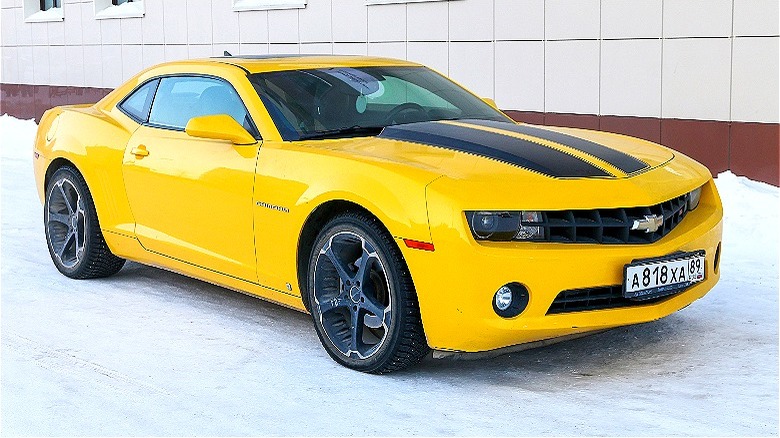 Chevrolet Camaro coupe in snow