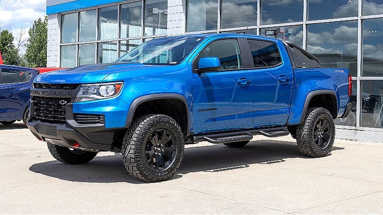 Chevrolet Colorado in front of building