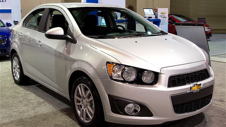 Chevrolet Sonic sedan on display