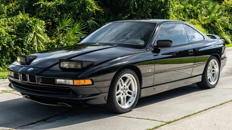 BMW 850ci with pop-up headlights raised