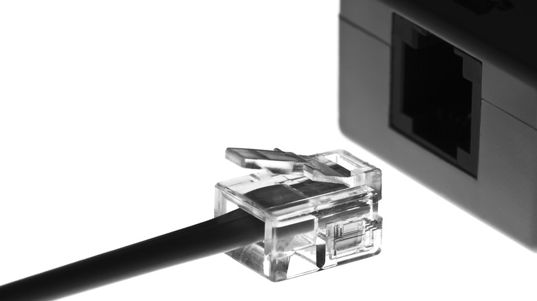 Close-up of Ethernet plug