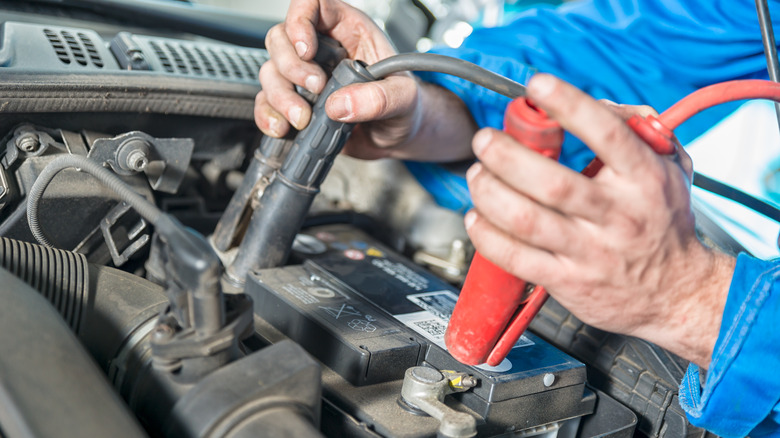 Jumper cables for dead battery