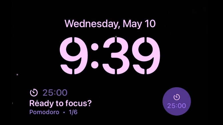 Focused Work widget for iPhone