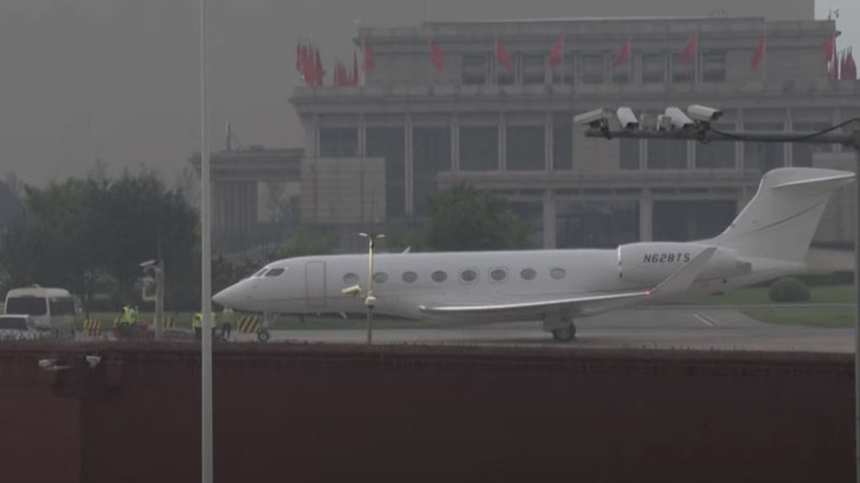 Elon Musk's private jet in Beijing