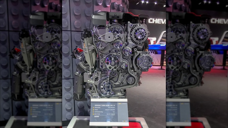 Duramax engine on display