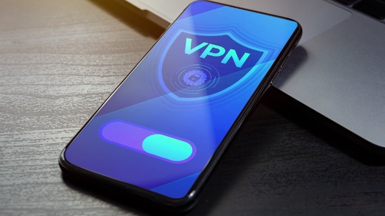 phone displaying VPN