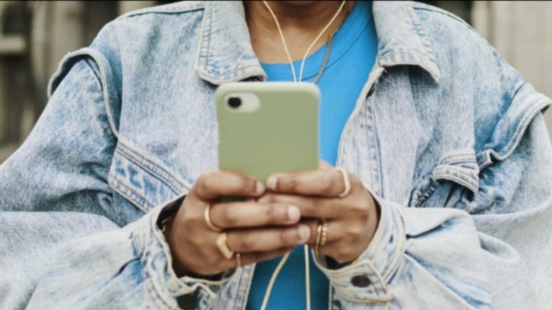 woman using phone