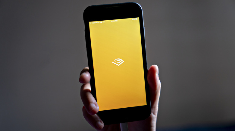 Audible logo displayed on a smartphone