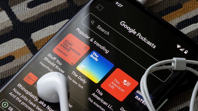 Google Podcasts app launched on a smartphone