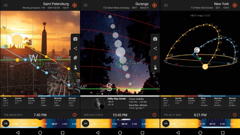 Sun Surveyor app screenshots on smartphone