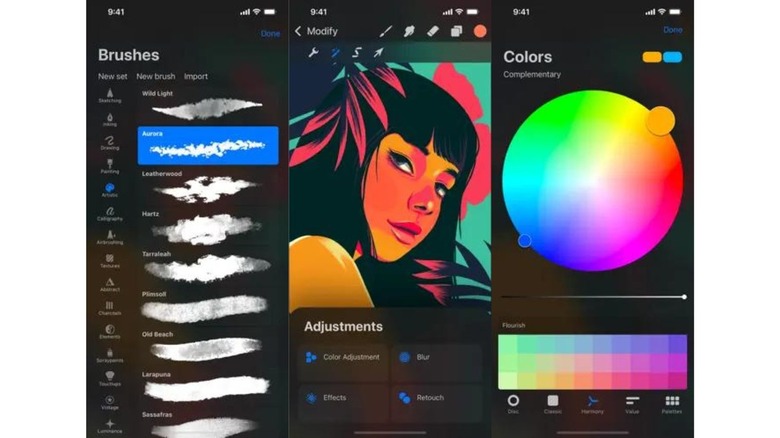 Procreate Pocket screenshots on iOS