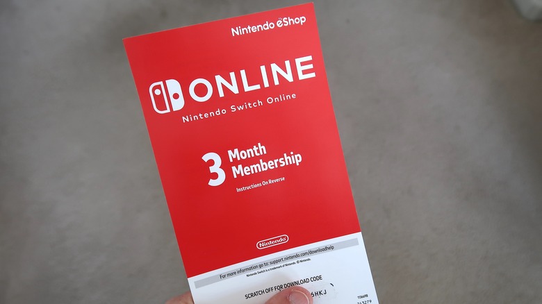 Nintendo Switch Online subscription gift card