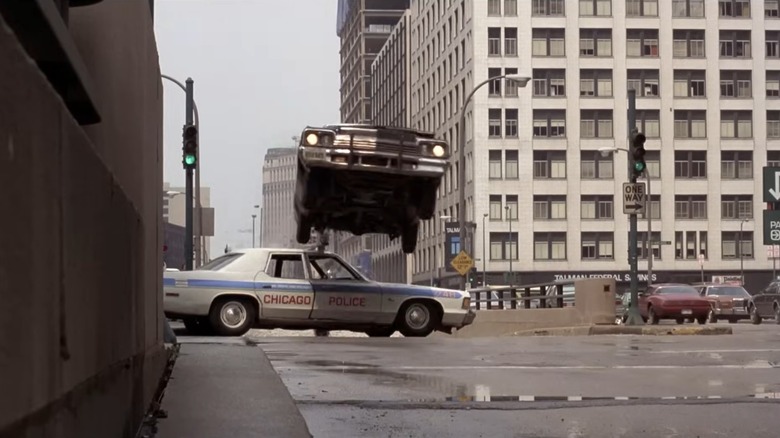 blues brothers bluesmobile jump cop car stunt