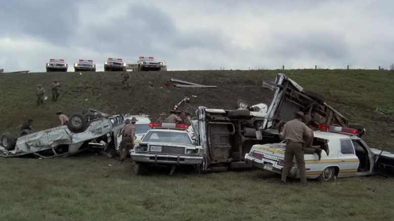 blues brothers police car pileup wreck