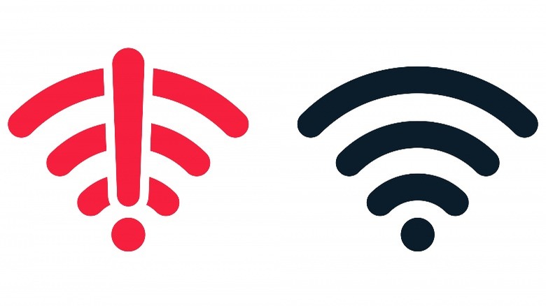 Wifi symbols for internet connection