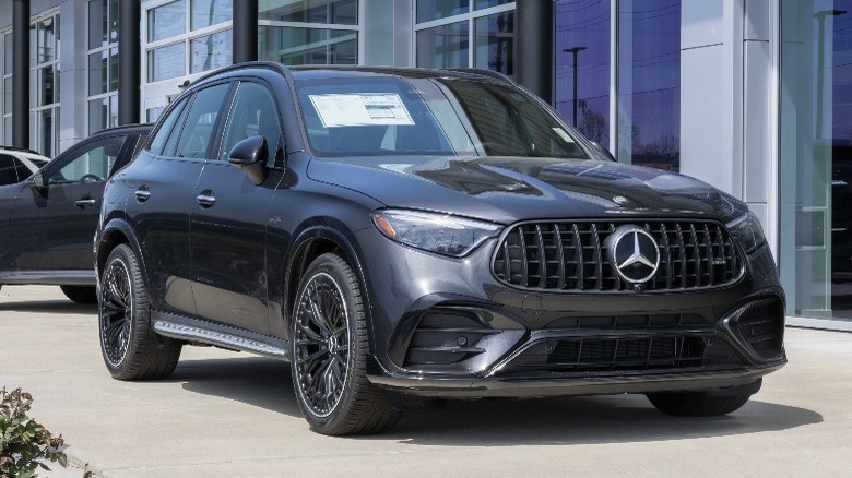 A black Mercedes GLE