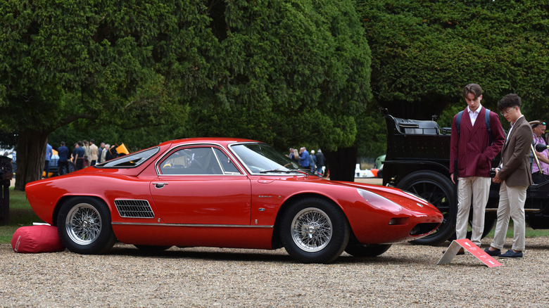 A 1963 ATS 2500GT Coupe classic sports car is displayed during the Concours of d'elegance