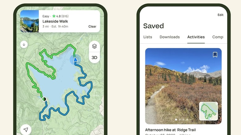 AllTrails app navigation feature