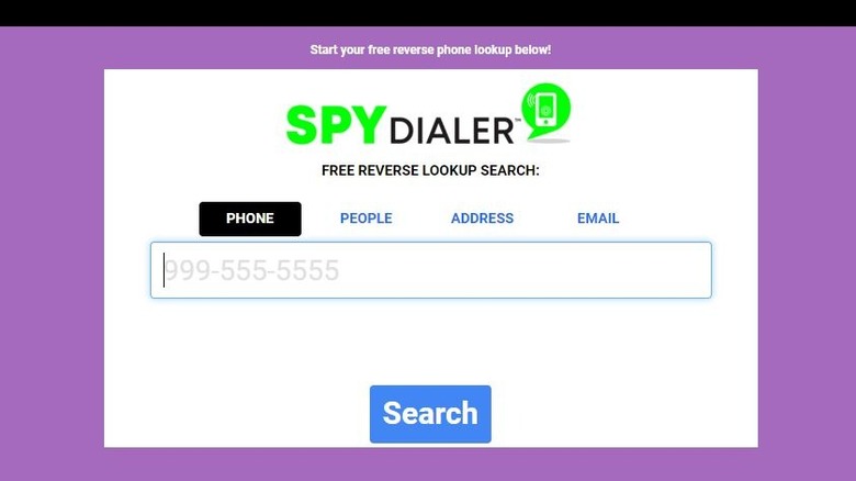 Spy Dialer homepage