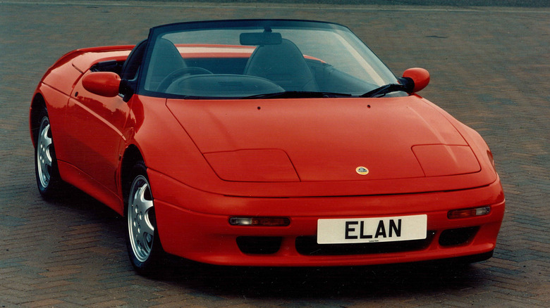 The Lotus Elan M100 in red, front view