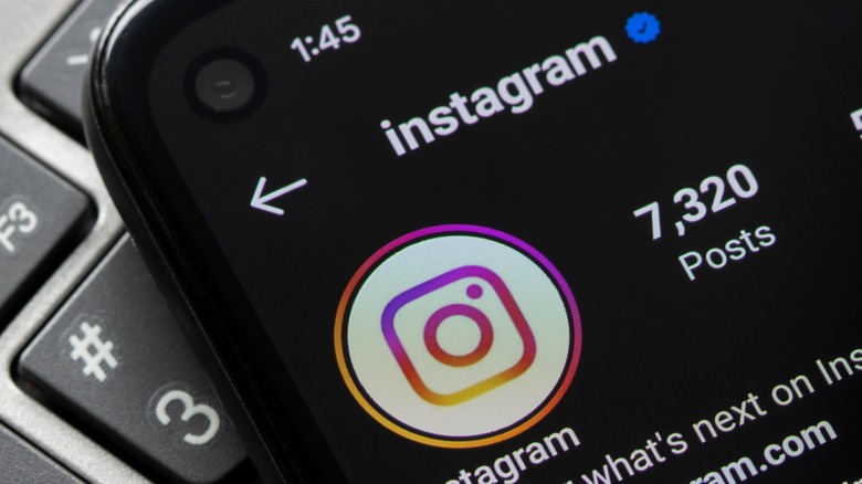 Instagram app opened on smartphone